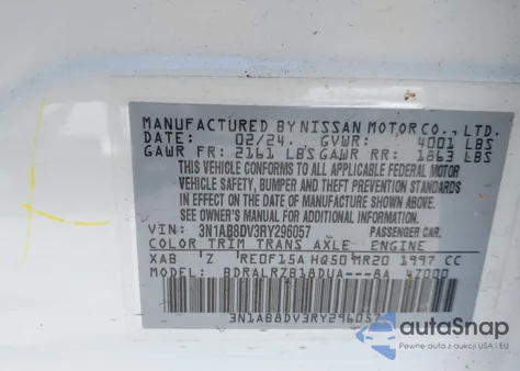 2024 Nissan Sentra Sr Xtronic Cvt из США, поврежденный, VIN 3N1AB8DV3RY296057